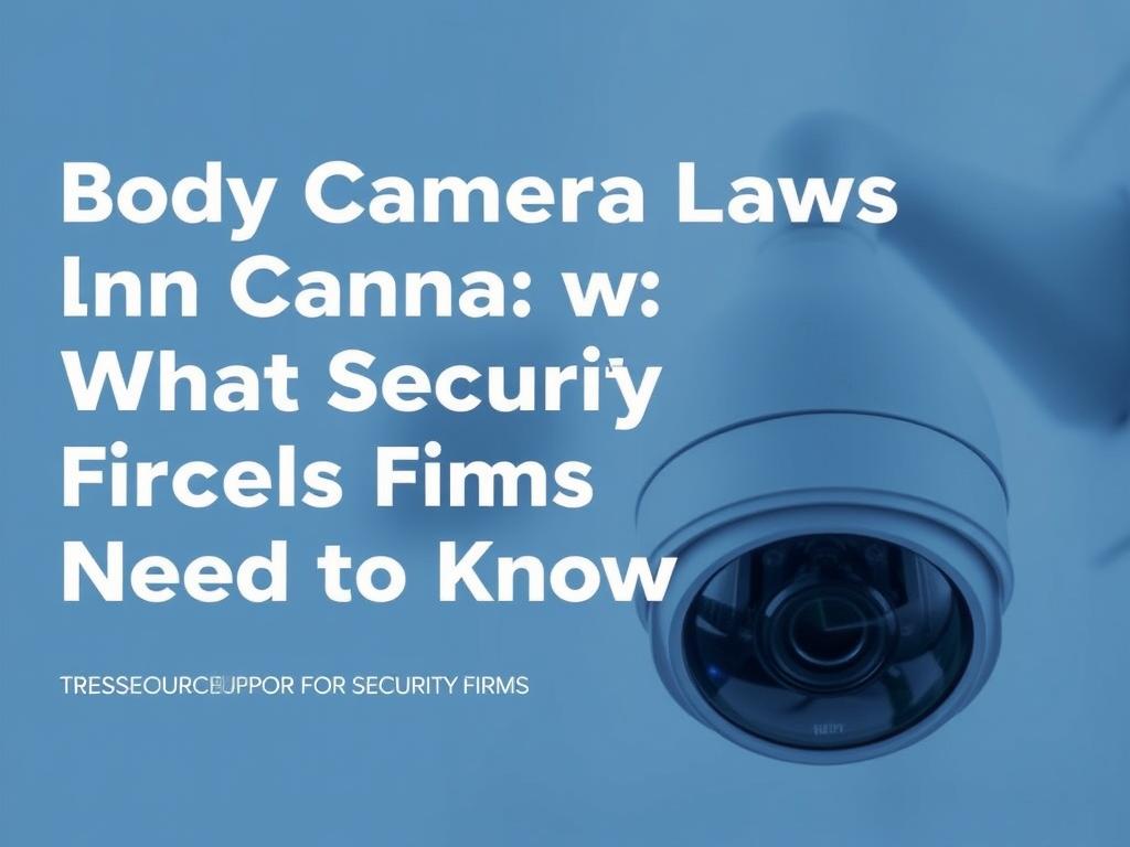     Body Camera Laws in Canada: What Security Firms Need to Know. Resources and Support for Security Firms
